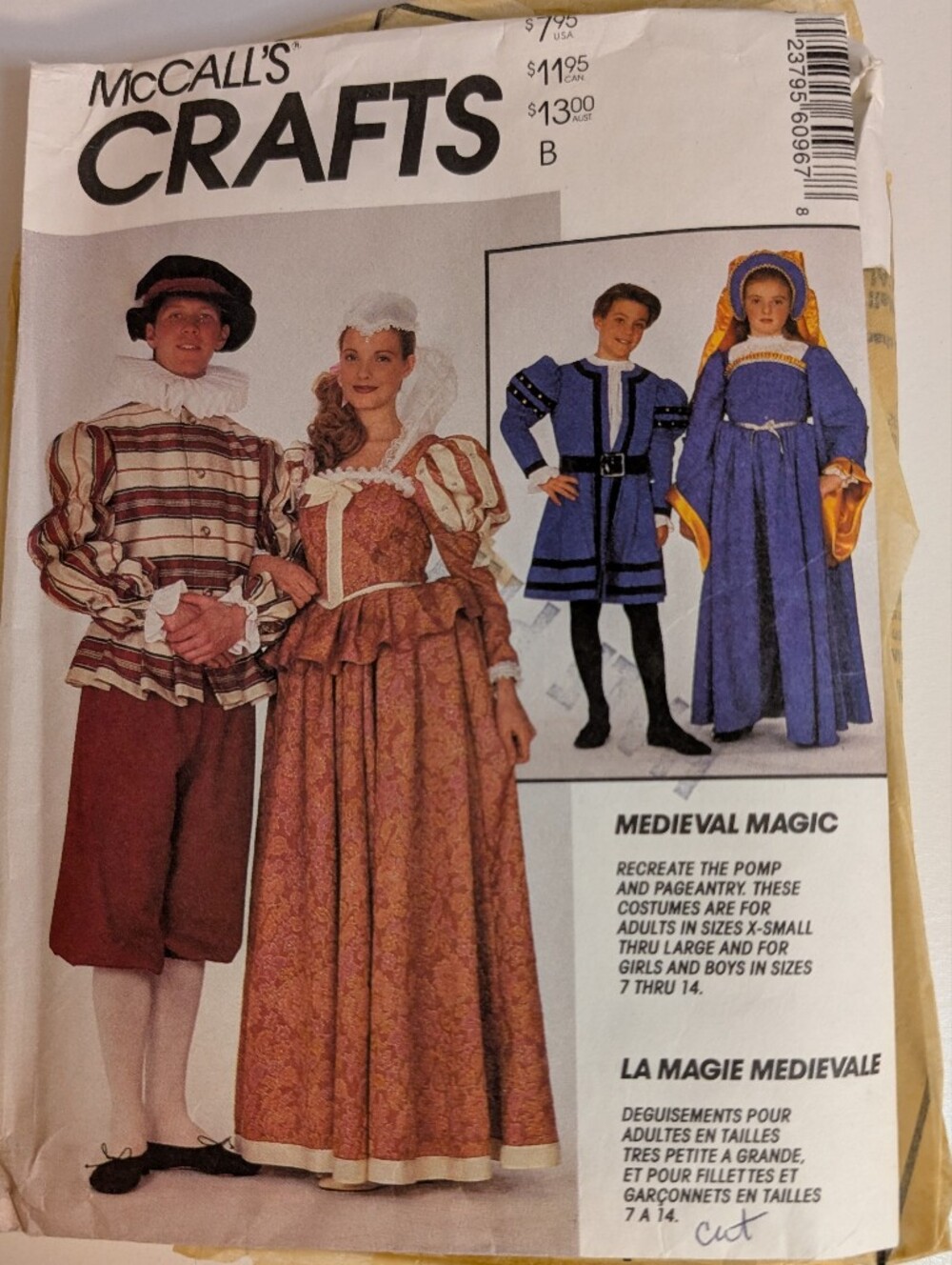 McCall's 6096 Medieval Costume Sewing Pattern L Cut